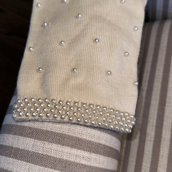 Vintage Women’s Pearl Embellished Off White Cardigan Sweater- Medium - Picture 7 of 8